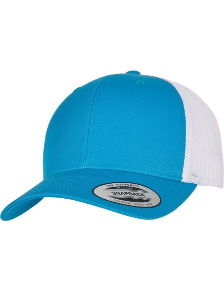 Cap 6 Panel Vintage Trucker Flexfit 6606/6606T türkis/weiß