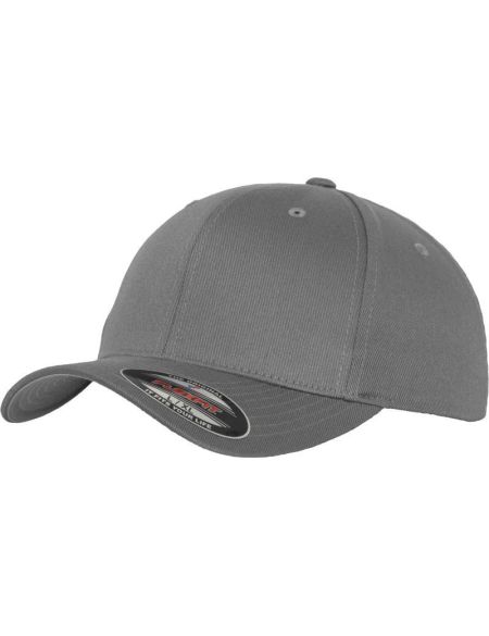 Flexfit 6-Panel-Mütze aus gekämmter Wolle 6277 grau