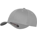 6-Panel-Mütze aus gekämmter Wolle Flexfit 6277 Silber