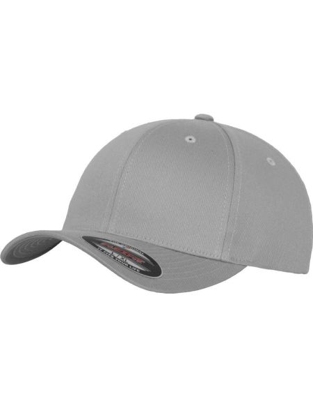 6-Panel-Mütze aus gekämmter Wolle Flexfit 6277 Silber