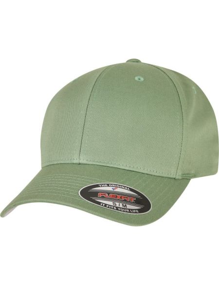 Flexfit 6-Panel-Mütze aus gekämmter Wolle 6277, dunkles Blattgrün