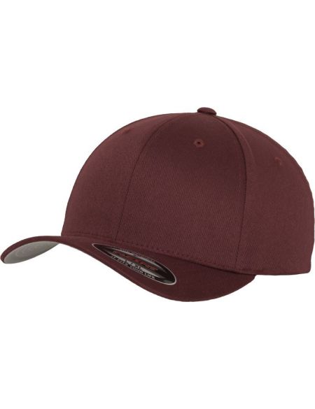 Flexfit 6-Panel-Mütze aus gekämmter Wolle 6277 Kastanienbraun