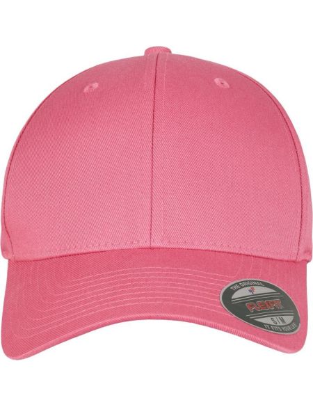 Flexfit 6-Panel-Mütze aus gekämmter Wolle 6277 Dunkelrosa