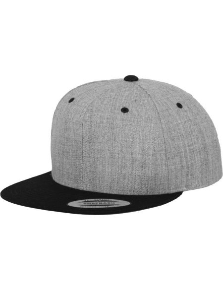 Kappe 6 Panels Snapback Flexfit 6089M grau meliert/schwarz
