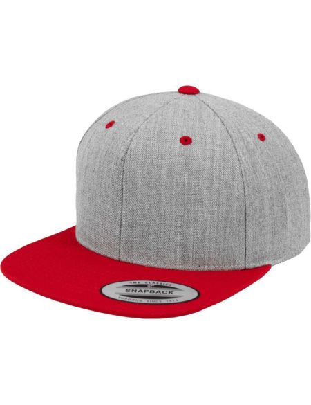 Kappe 6 Panels Snapback Flexfit 6089M meliert grau/rot