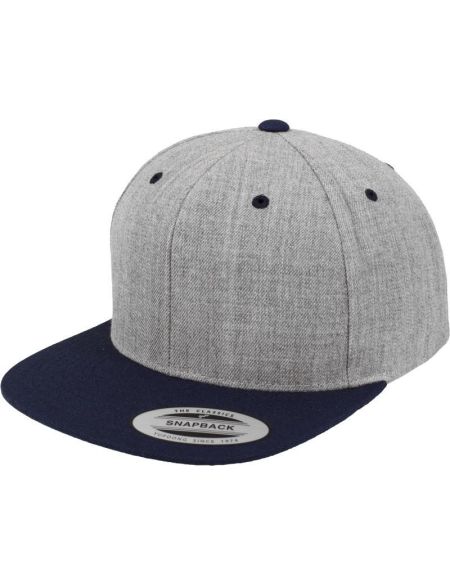 Kappe 6 Panels Snapback Flexfit 6089M meliert grau/marine