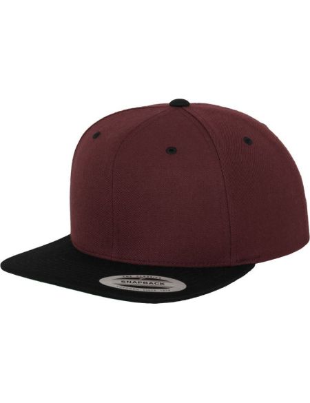 Kappe 6 Panels Snapback Flexfit 6089M kastanienbraun/schwarz
