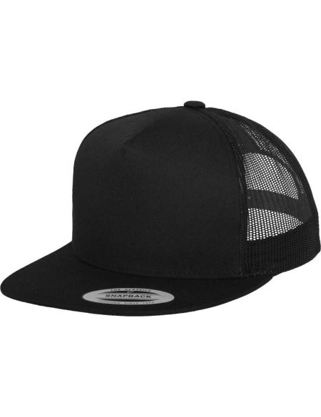 5-Panel-Kappe Trucker Flexfit 6006 schwarz