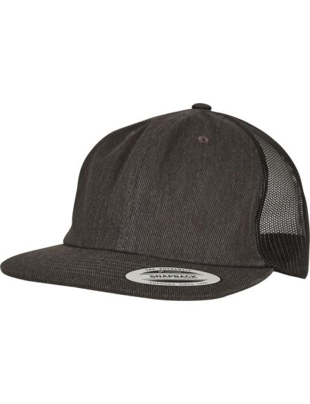 5-Panel-Kappe Trucker Flexfit 6006 schwarz roh