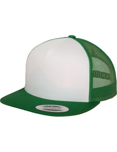5-Panel-Kappe Trucker Flexfit 6006 Kelly/Weiß/Kelly