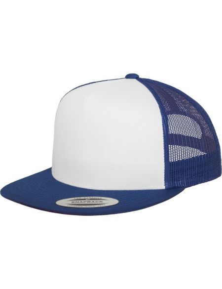 5-Panel-Kappe Trucker Flexfit 6006 Royal/Weiß/Royal