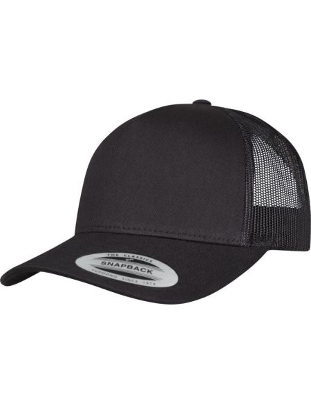 5-Panel-Kappe Trucker Retro Flexfit 6506 schwarz