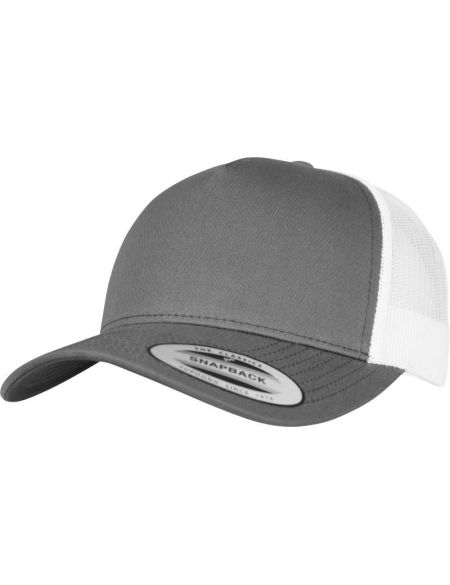 5-Panel-Kappe Trucker Retro Flexfit 6506 anthrazit/weiß