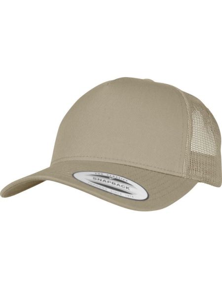 5-Panel-Kappe Trucker Retro Flexfit 6506 weiß
