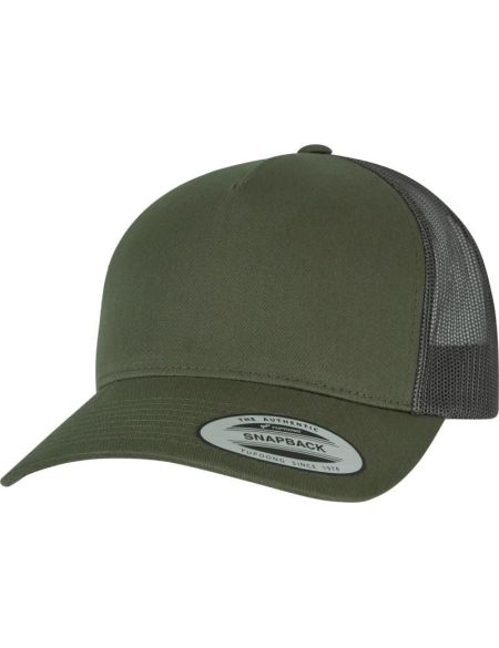 5-Panel-Kappe Trucker Retro Flexfit 6506 Schokoladensplitter/Graubraun