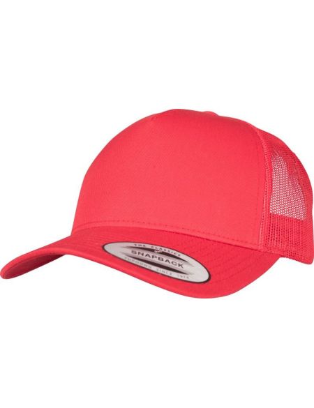 5-Panel-Kappe Trucker Retro Flexfit 6506 rot
