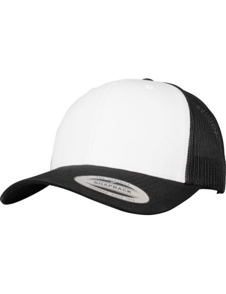 Kappe 6 Panels Trucker Flexfit 6606CF schwarz/weiß/schwarz