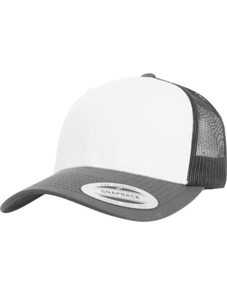 Kappe 6 Panels Trucker Flexfit 6606CF dunkelgrau/weiß/dunkelgrau