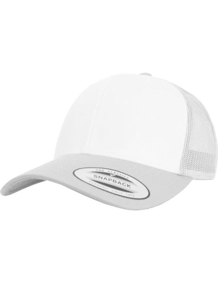 Kappe 6 Panels Trucker Flexfit 6606CF silber/weiß/silber