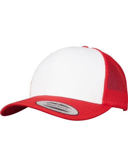 Kappe 6 Panels Trucker Flexfit 6606CF rot/weiß/rot