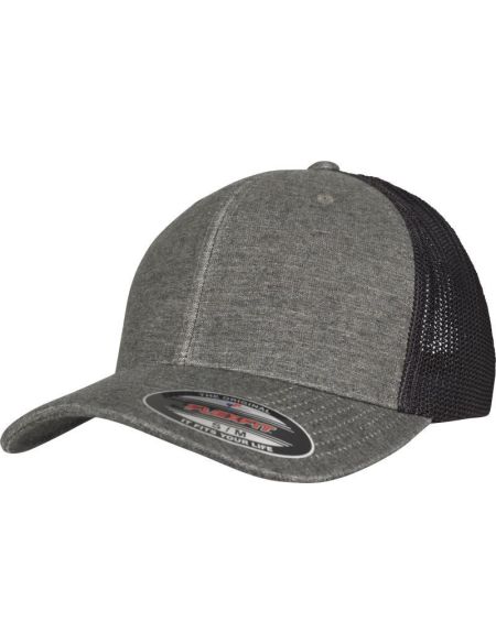 Kappe 6 Panel Trucker Mesh Flexfit 6511 Khaki/Schwarz