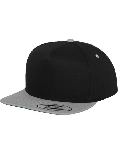 Kappe 5 Panels Snapback Flexfit 6007/6007T schwarz/silber
