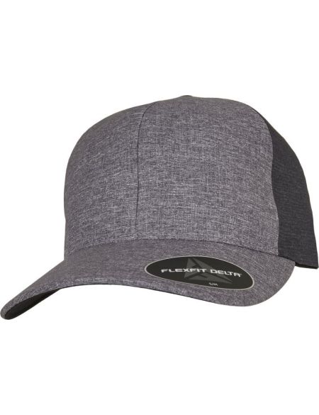 6-Panel-Kappe Delta Flexfit 180 Blau Melange/Anthrazit Melange