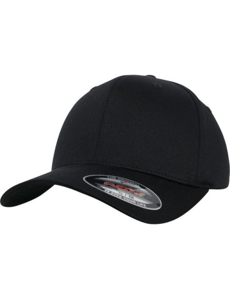 6-Panel-Cap aus Bio-Baumwolle Flexfit 6277OC schwarz