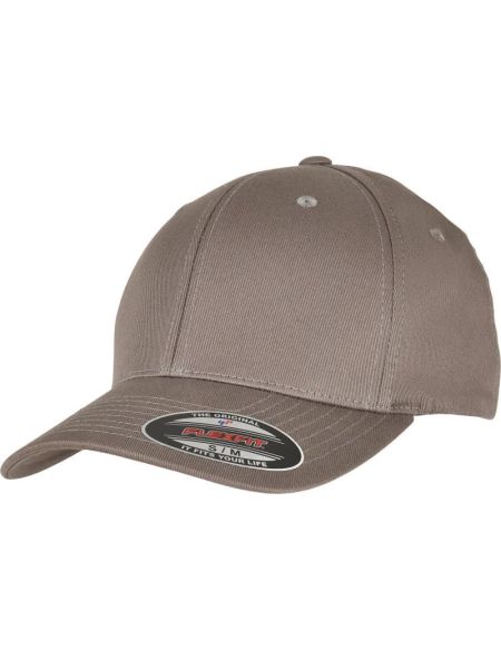 Flexfit 6277OC hellgraue 6-Panel-Kappe aus Bio-Baumwolle