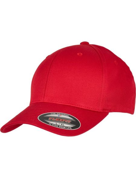 Flexfit 6277OC weiße 6-Panel-Kappe aus Bio-Baumwolle