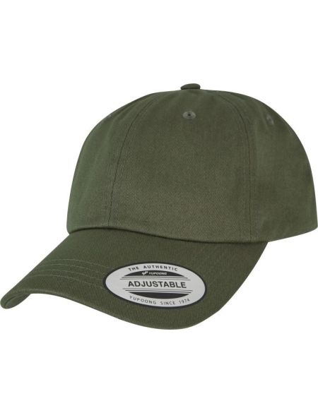 Flexfit 6-Panel-Kappe aus Baumwolltwill 6245CM gebranntes Olivgrün
