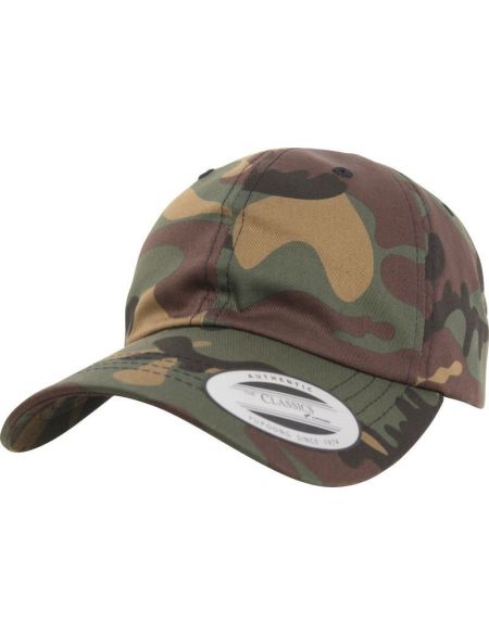 Flexfit 6-Panel-Baumwoll-Twill-Kappe 6245CM, grüne Tarnung
