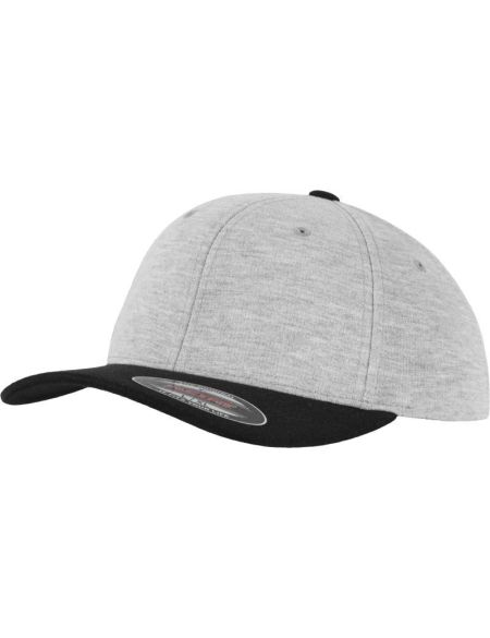 Flexfit 6-Panel-Double-Jersey-Kappe 6778/6778T grau/schwarz