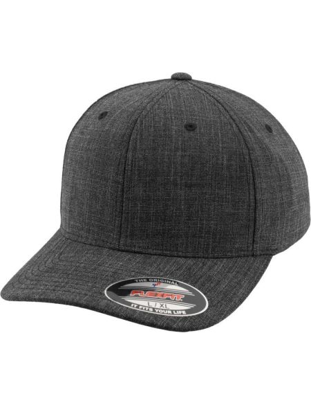 Melierte 6-Panel-Kappe Flexfit 6277FM schwarz