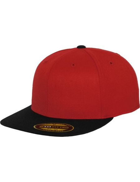 Kappe 6 Panels Premium 210 Fitted Flexfit 6210/6210T rot/schwarz