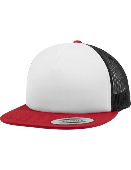 Kappe 5 Panels Schaumstoff Flexfit 6005FW rot/weiß/schwarz