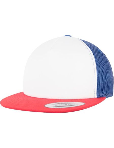 Kappe 5-Panel-Schaumstoff Flexfit 6005FW rot/weiß/königsblau