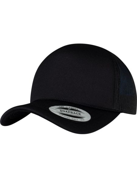 5-Panel-Kappe Trucker Flexfit 6005FC schwarz/schwarz/schwarz