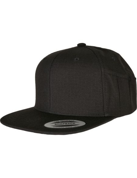 6 Panel Snapback Cap mit Stifthalter Flexfit 6089PS schwarz