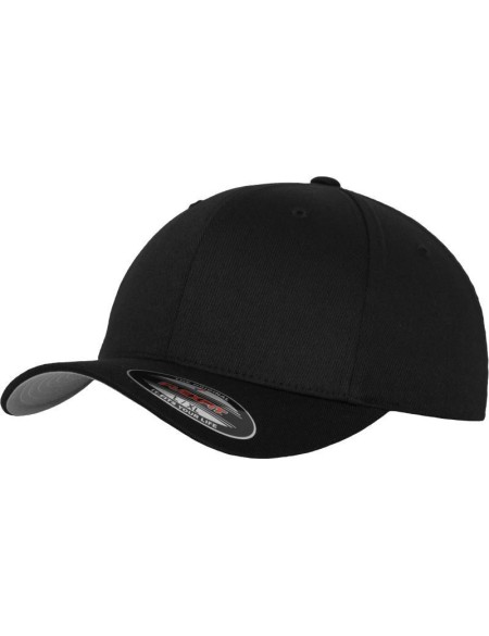 Flexfit 6-Panel Kindermütze aus gekämmter Wolle 6277 schwarz