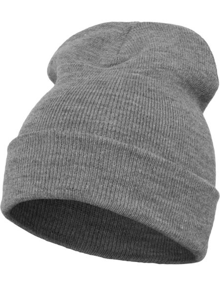 Strickmütze lang Flexfit 1501KC grau meliert