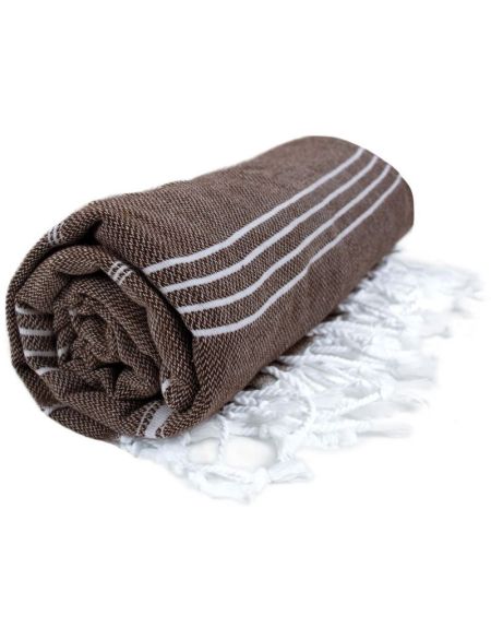 Das One Toweling Hamam Sultan weiß/graues Handtuch