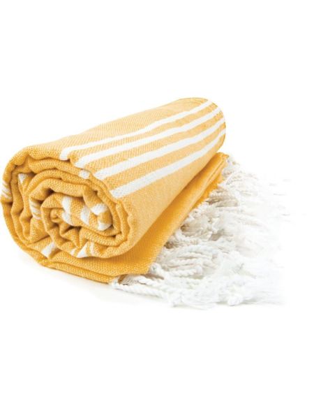 Das One Toweling Hamam Sultan goldgelb/weißes Handtuch