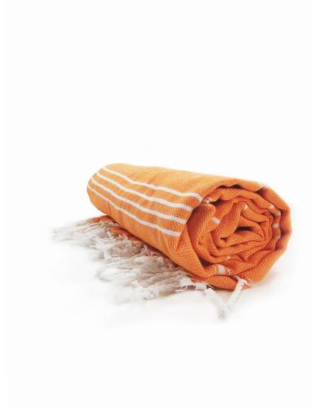 Das One Toweling Hamam Sultan Handtuch in Orange/Weiß
