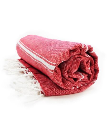 Das One Toweling Hamam Sultan rot/weißes Handtuch