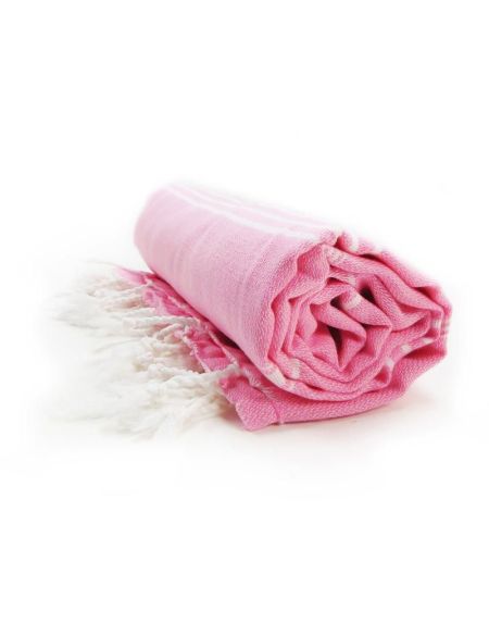 Das One Toweling Hamam Sultan rosa/weißes Handtuch