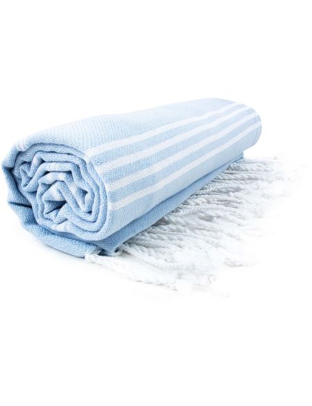 Das One Toweling Hamam Sultan hellblau/weißes Handtuch