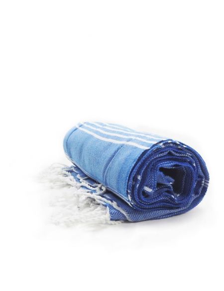 Das One Toweling Hamam Sultan blau/weißes Handtuch
