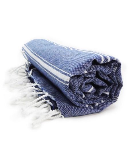 Das One Toweling Hamam Sultan Handtuch in Marineblau/Weiß