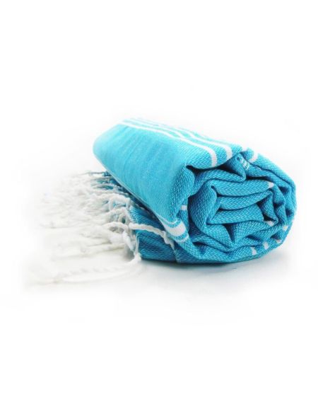 Das One Toweling Hamam Sultan türkis/weißes Handtuch